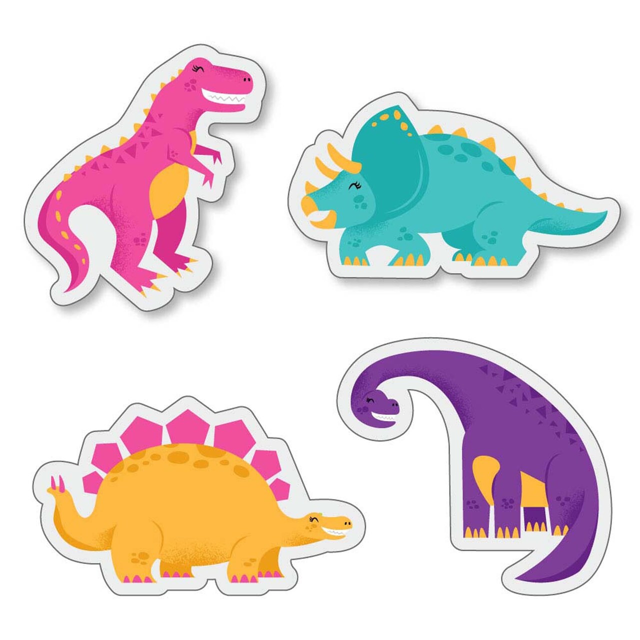 Big Dot of Happiness Roar Dinosaur Girl - DIY Shaped Dino Mite T-Rex Baby Shower or Birthday Party Cut-Outs - 24 Count